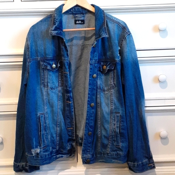 Dotti Jackets & Coats Dotti Sz Ml Denim Distressed Jacket Poshmark